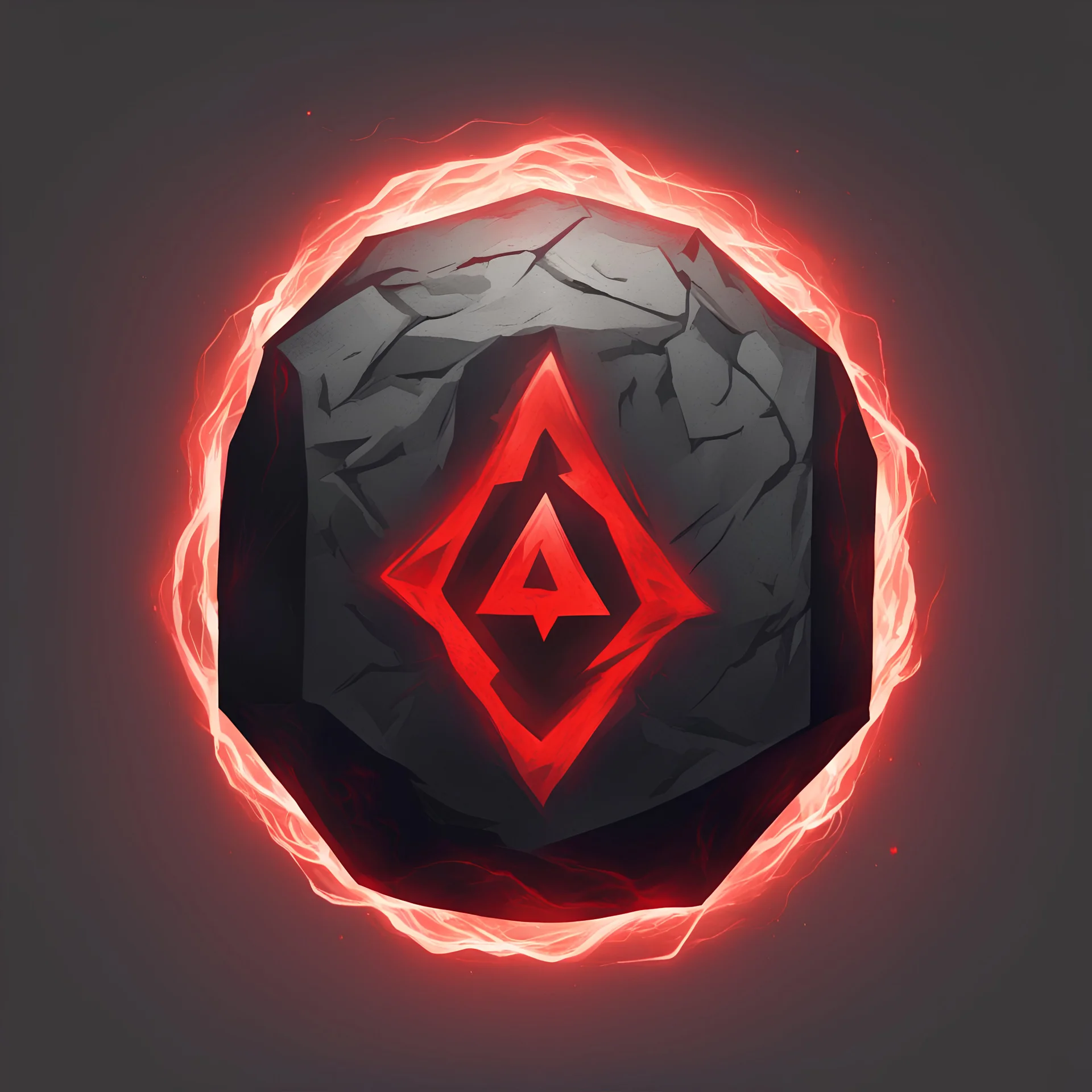 Agonymium Stone that has the power to consume mortal misery it glows with sinister red runes and light and is full of creeping dread, in minimalist art style