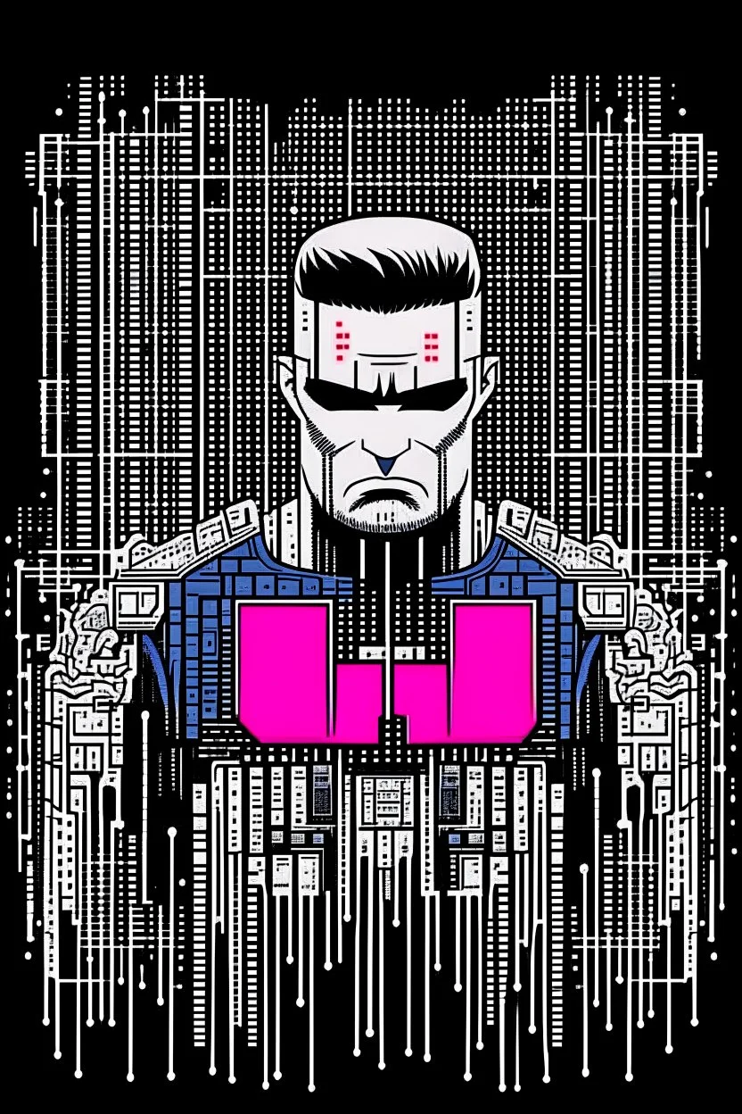 punisher sku;; elon musk in the style of Hiroshi Nagai