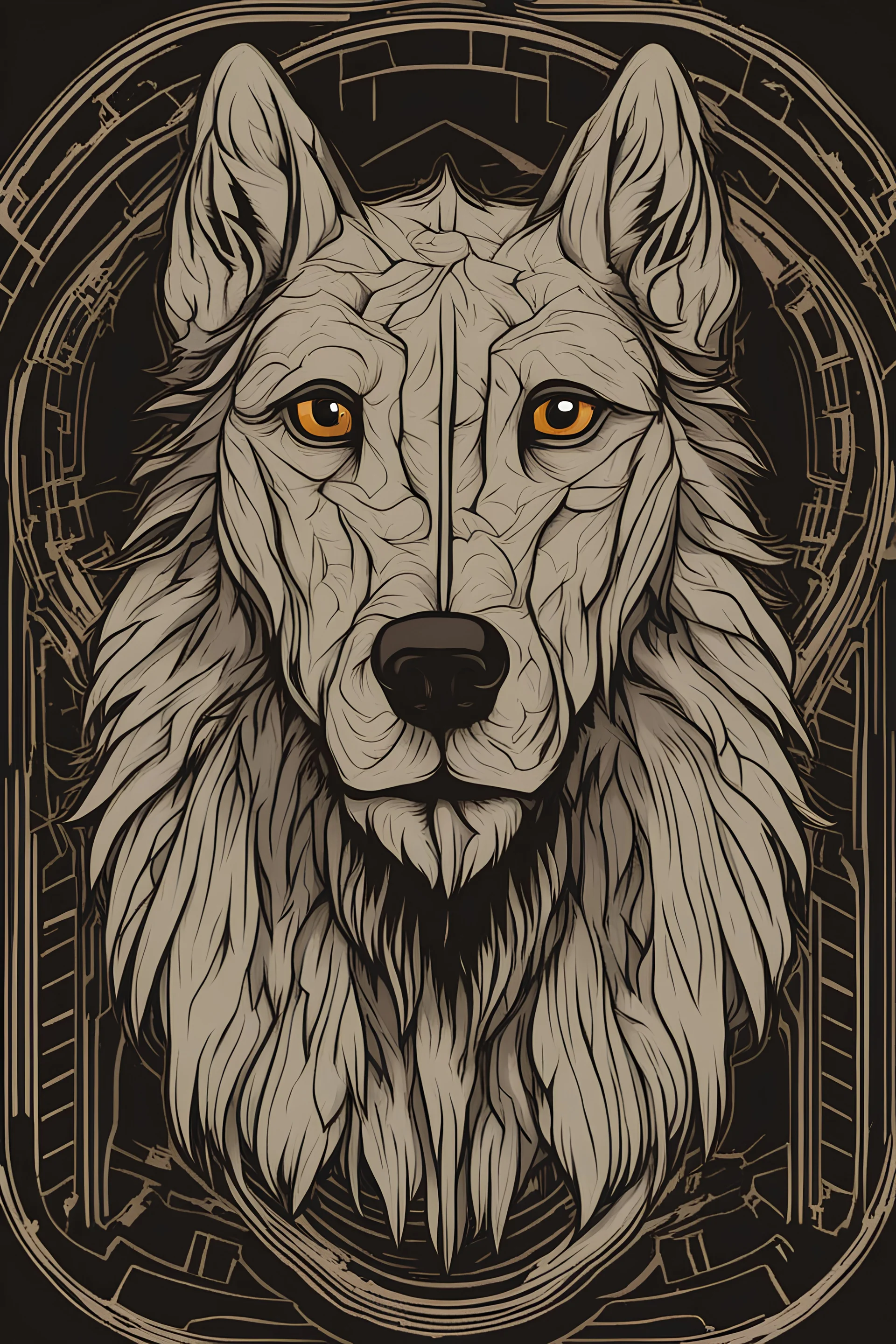Genrat an ai vector art logo of the "wolfhound"