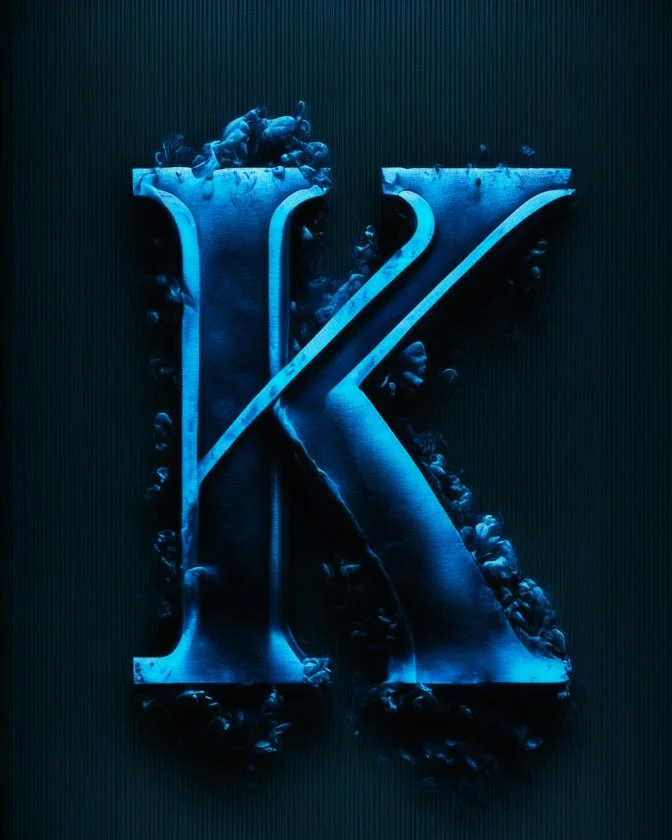 BLEU K Letter IN black background