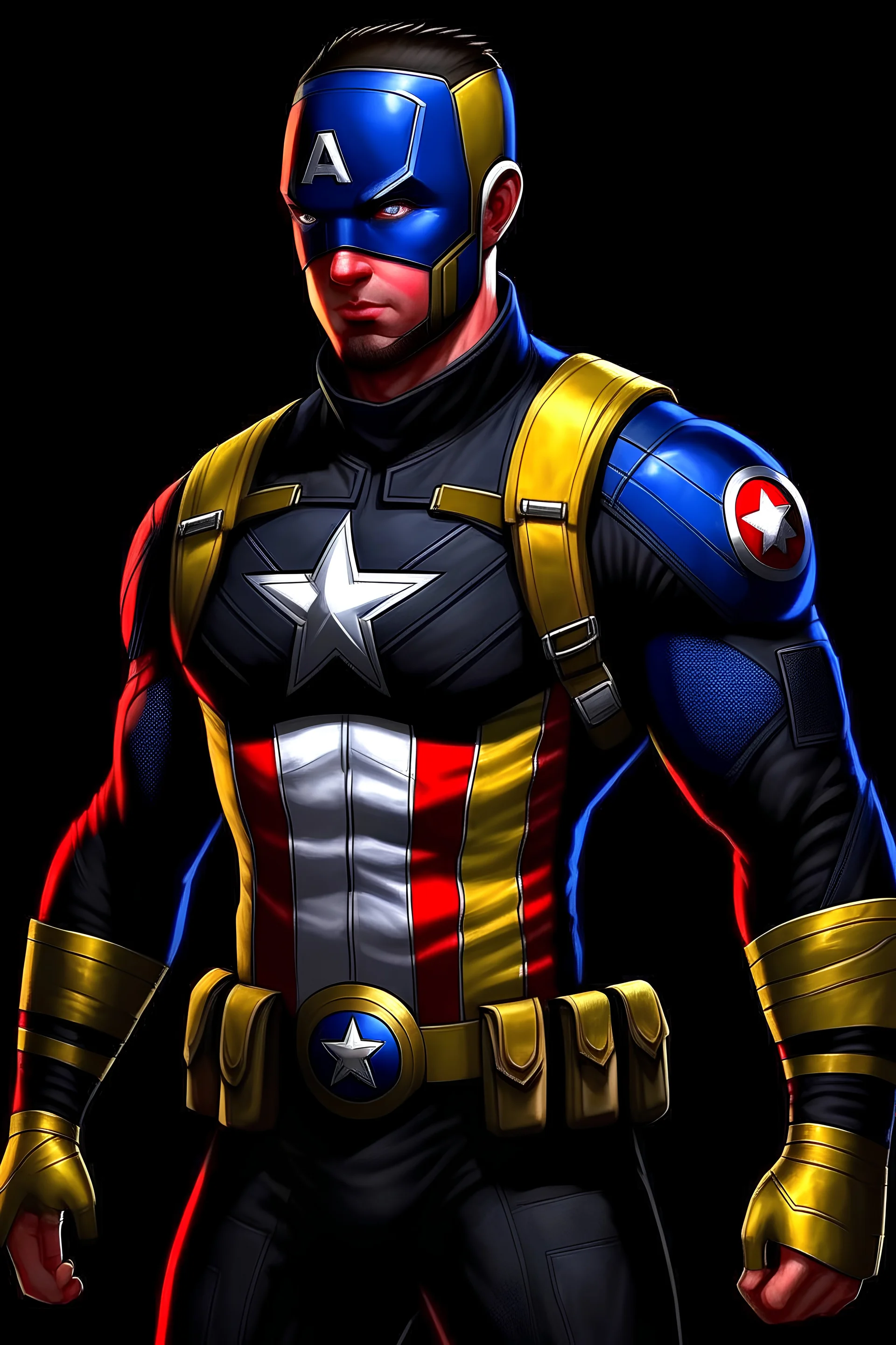 Captain America with a Black and Yellow suit