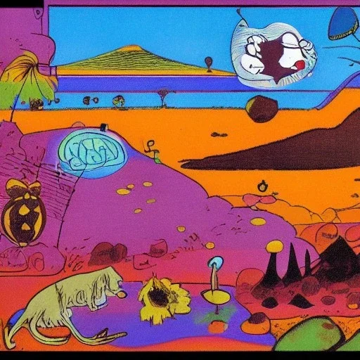 from krazy kat and ignatz mouse by herriman Coconino County, Arizona psychedelic landscape