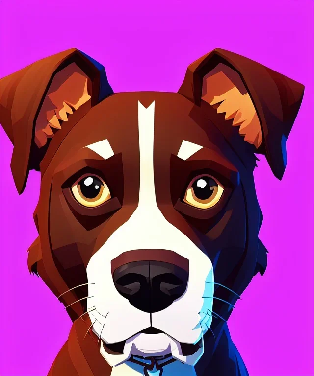 Cute dog, one colour background