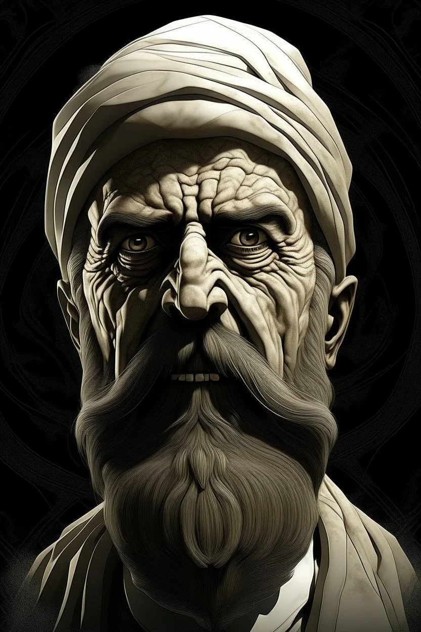 "Create an evocative image capturing the essence of Abu Muslim al-Khorasani's revolutionary leadership, depicting key moments or symbols associated with the historical revolution he led in the 8th century