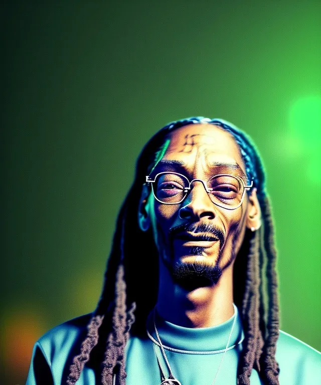 Snoop Dogg, smoking marijuana, weed background, hyper realistic