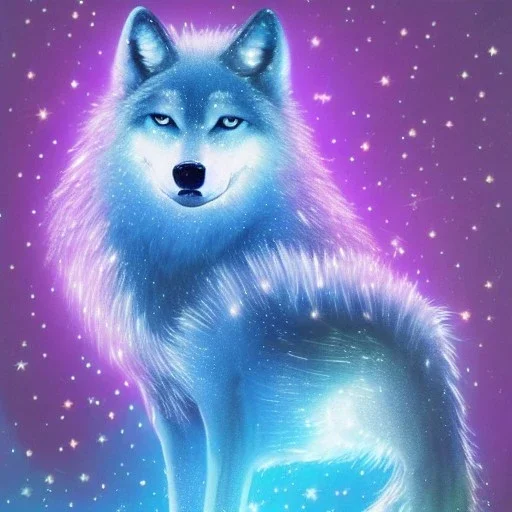 A magical sparkle wolf