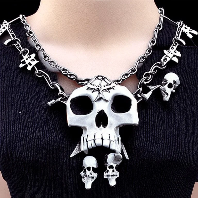 bones punk fashion neckless