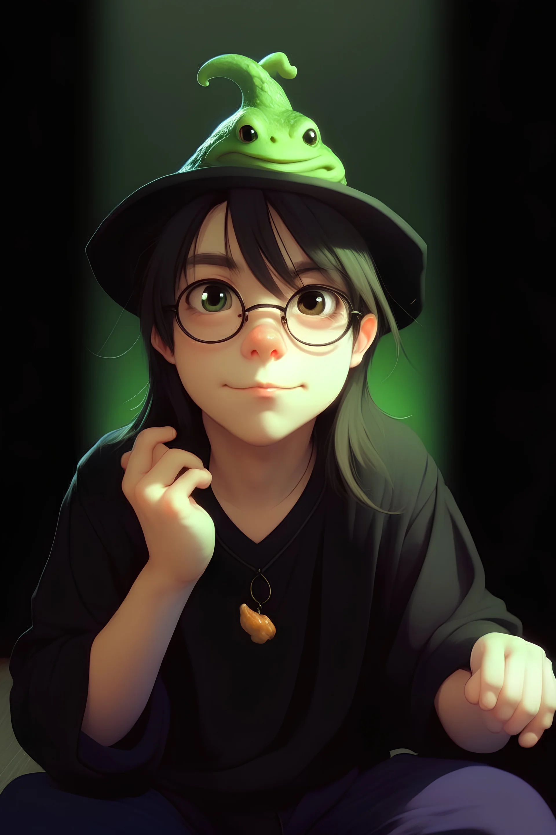 Frog wizard girl