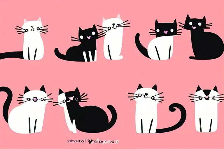 cute cat isolated illustrations