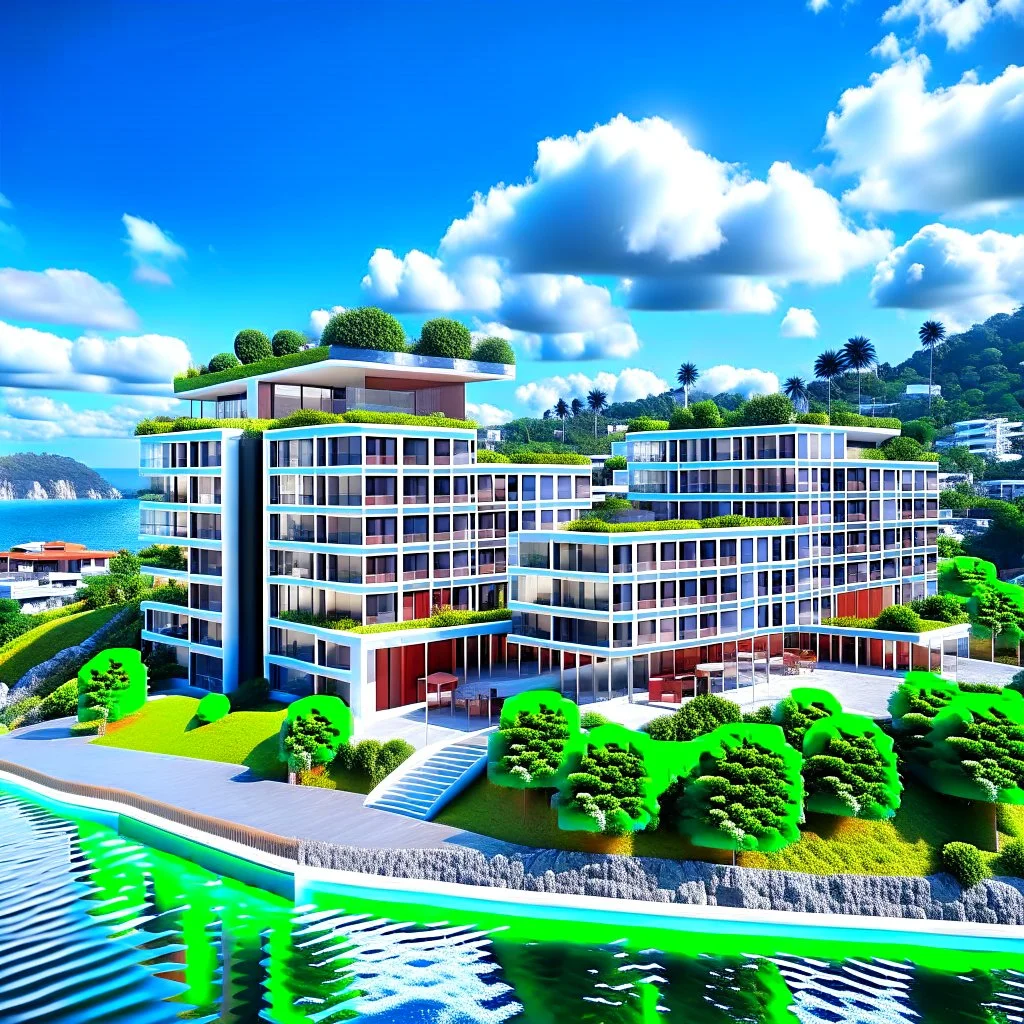 Residential complex in Colombia next to the sea