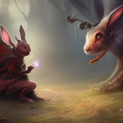 fantasy art, realism, 8k, Demon, bunny