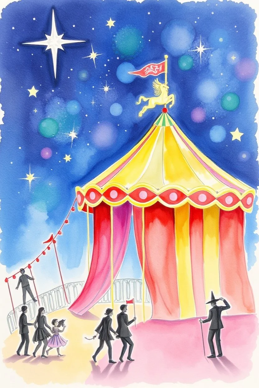 SKETCH WATERCOLOR PASTEL COLOURS - “The Starlight Circus”