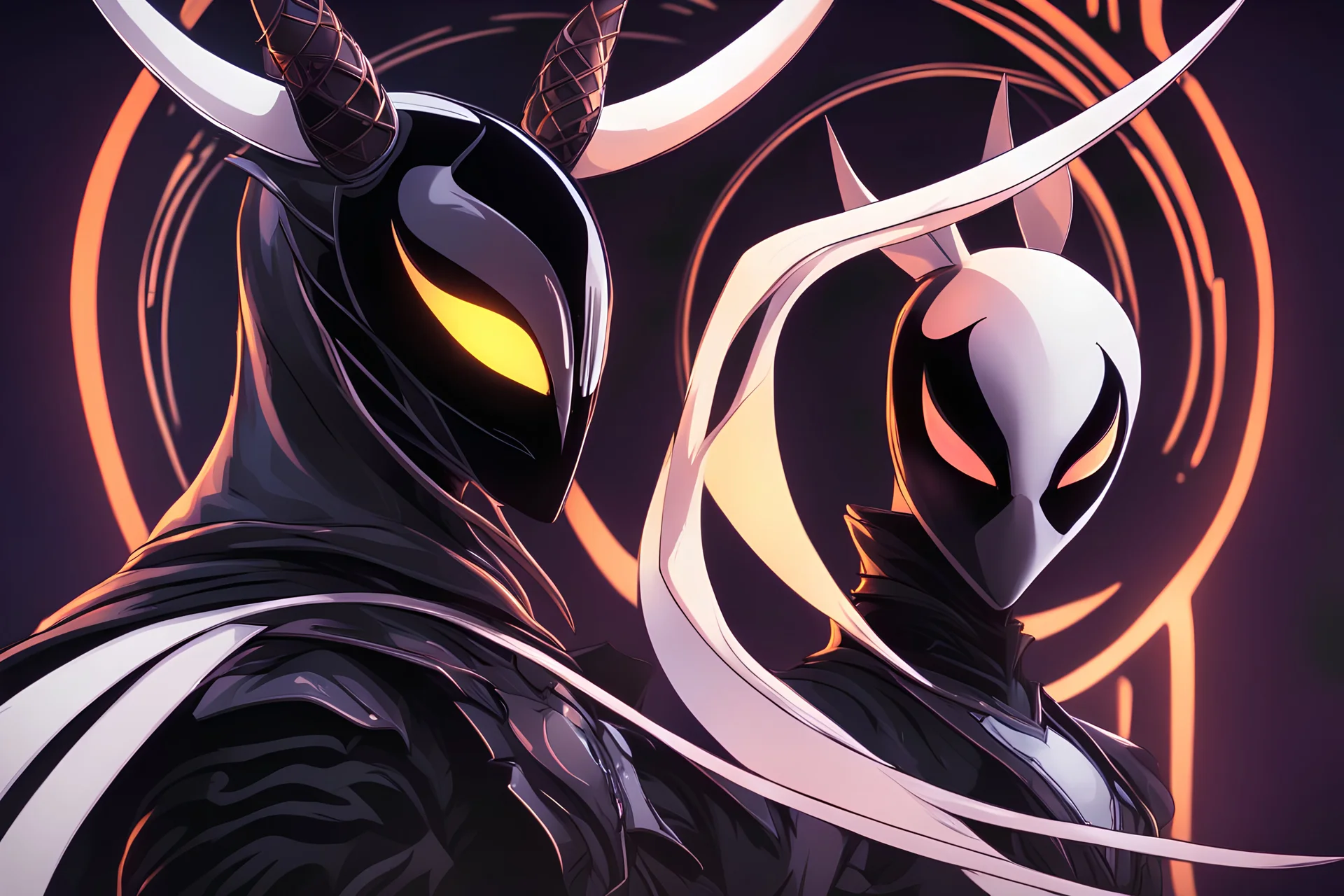 Hollow knight venom in 8k solo leveling shadow artstyle, hollow knight them, mask, close picture, neon lights, intricate details, highly detailed, high details, detailed portrait, masterpiece,ultra detailed, ultra quality