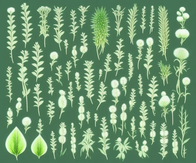 vector plants set illustration. watercolor white backdrop