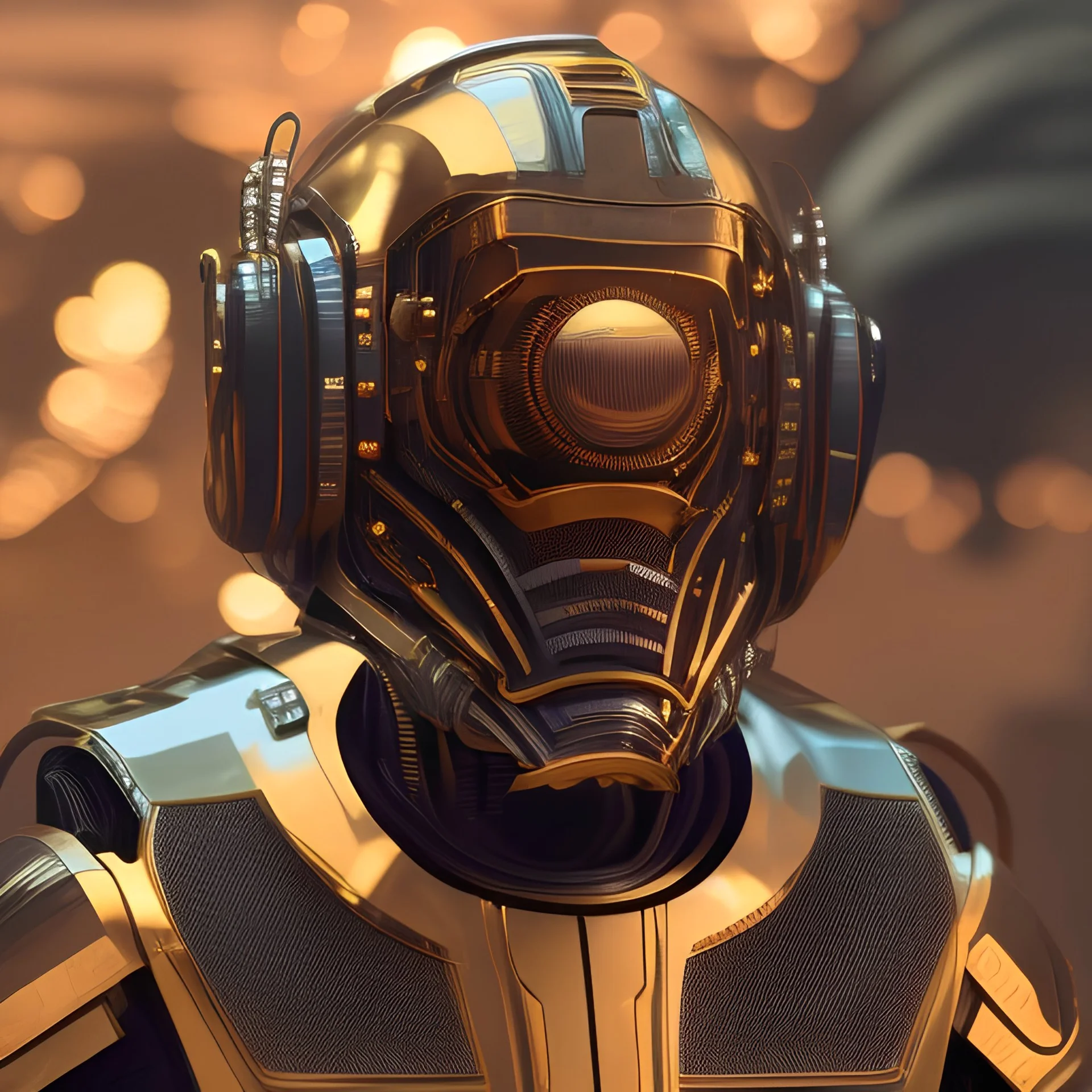  octane render, 8k, high detail, droid, android, metallic