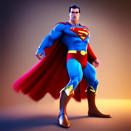 Clash of clans art style of a cute superman, full body, by mobeius, au naturel, hyper detailed, digital art, trending in artstation, cinematic lighting, studio quality, smooth render, unreal engine 5 rendered, octane rendered, art style by klimt and nixeu and ian sprigger and wlop and krenz cushart