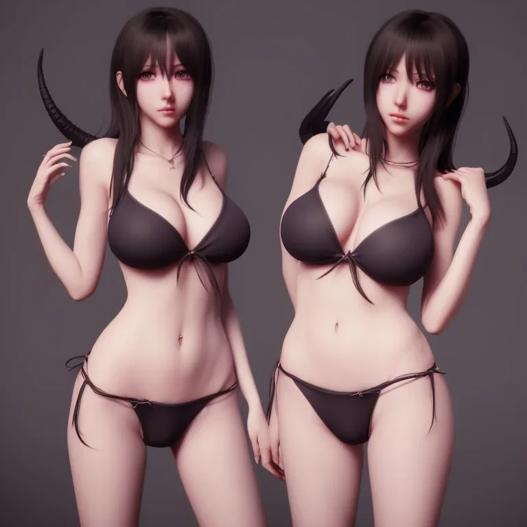 Anime sexy girl perfect face, sexy face, with big boobs, horns Wings and tail perfect body, 8k quality