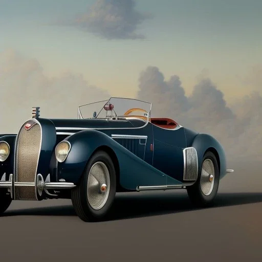 hyperrealism Drawing of '1936 Bugatti Type 57SC Atlantic', three quarter frontal aerial view, by gaston bussiere, greg rutkowski, yoji shinkawa, yoshitaka amano, tsutomu nihei, donato giancola, tim hildebrandt,oil on canvas, cinematic composition,Sharp detail,extreme detail,fit full head inside picture,16k