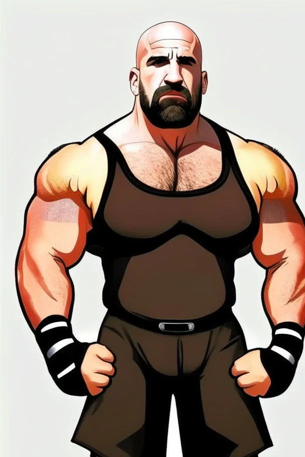 Bill Goldberg American football player ,cartoon 2d