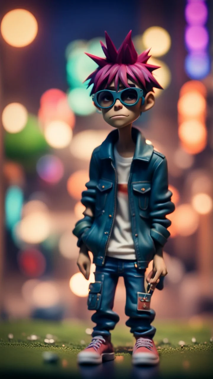 2d from Gorillaz,bokeh like f/0.8, tilt-shift lens 8k, high detail, smooth render, down-light, unreal engine, prize winning