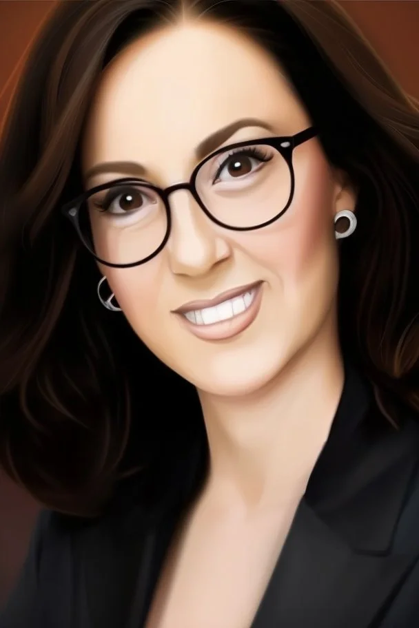 Portrait of a powerful and beautiful female president with pride background