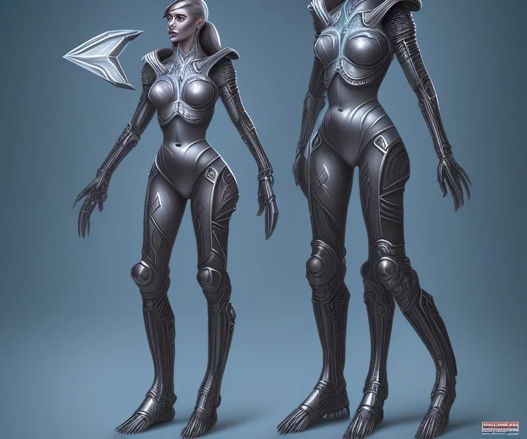 alien warrior female full body