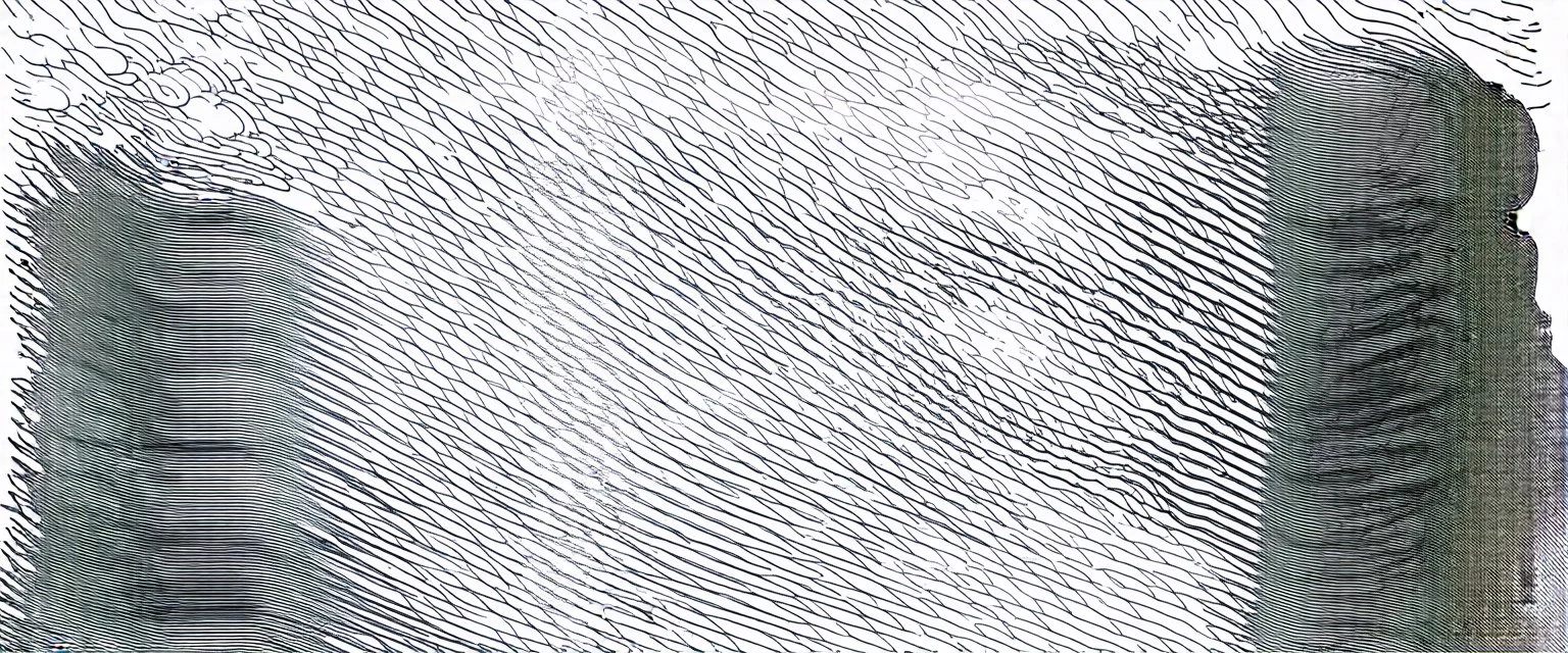 a series spaced curved and looping horizontal lines with paths inspired by clouds, cloud topography, whimsical cute, kawaii, black lines on white, vector lines
