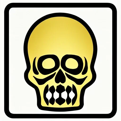 Иконка с золотым черепком на белом фоне