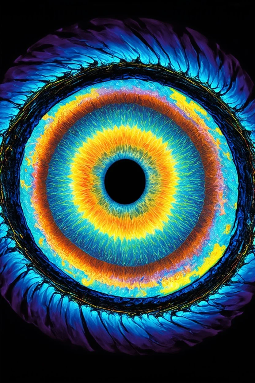 The eye of creation looking through the vortex; Surreal Optical Art