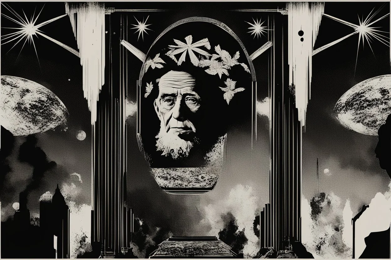 كأيب وعارف اسرار الكون وخلفيت الصوره سوداء وجاي عليه ضوء خفيف من الاسفل