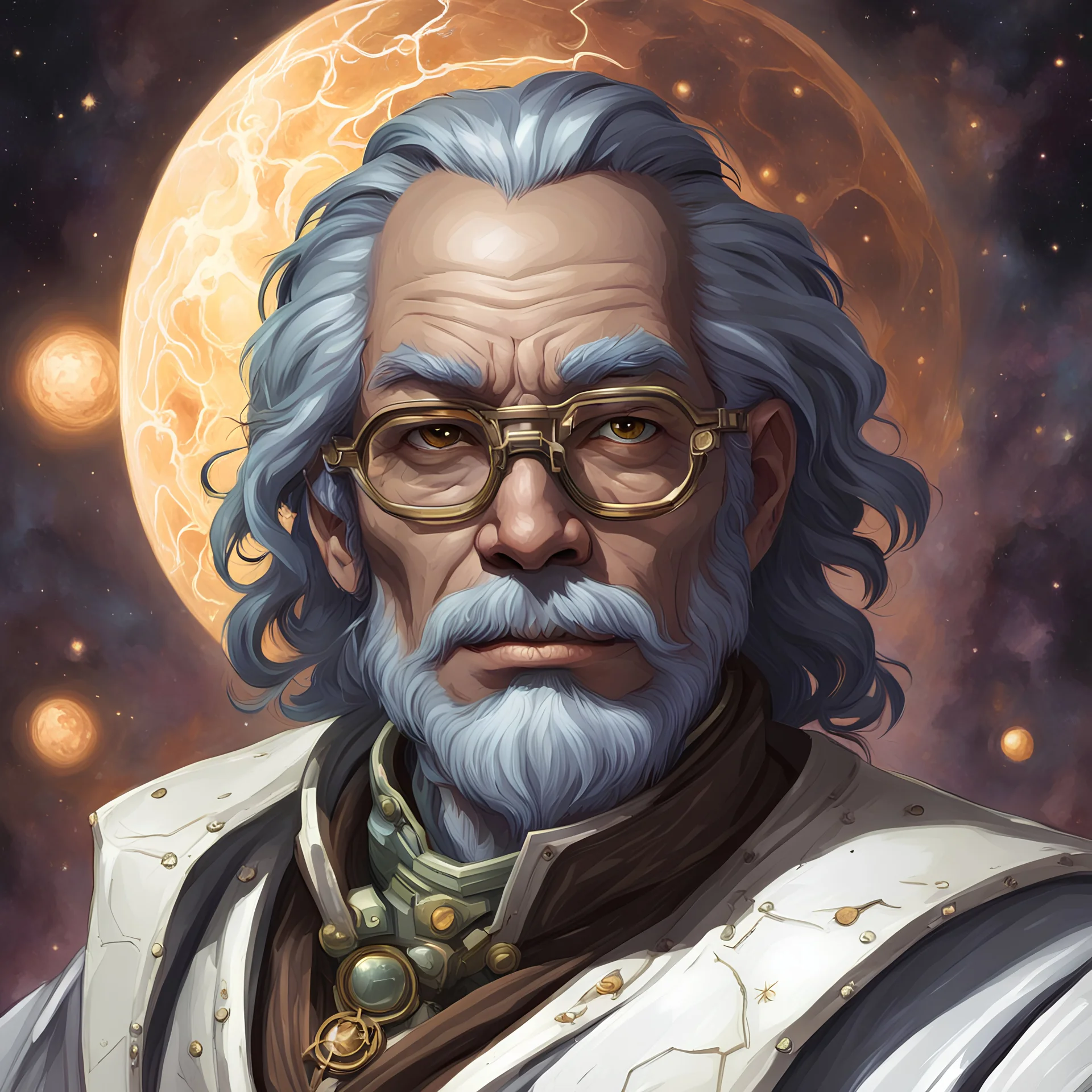 dnd, portrait of celestial scientist