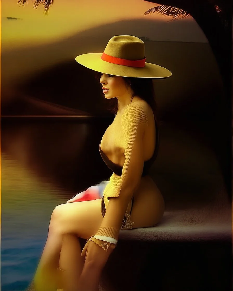 Beautiful woman wearing a hat