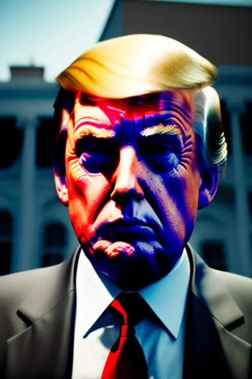 Ultra realistic image night, Donald trump zombie, suit, blood, torn arm, night, the walking dead style, dark ambient, highly detailed, White House background, concept art, unreal engine 5, ray tracing, RTX, ultra detail, volumetric lighting, high definition, high resolution.