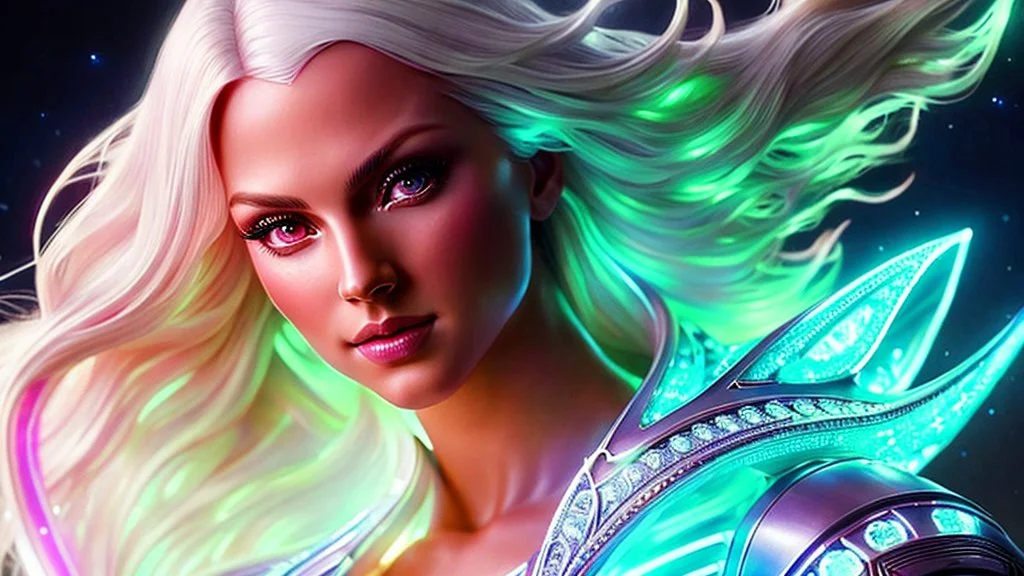 Lexica Aperture v2 Hyper detailed ultra sharp, trending on artstation, vibrant aesthetic, blonde ethereal sublle smiling luminous heavenly goddess, angel, colorful, psychedelic, ornate, intricate, digital painting, concept art, smooth, sharp focus, illustration, not human anthropomorphic alien cyborg, art by artgerm and greg rutkowski and h. r. giger, louis royo, salvador dali, 8 k