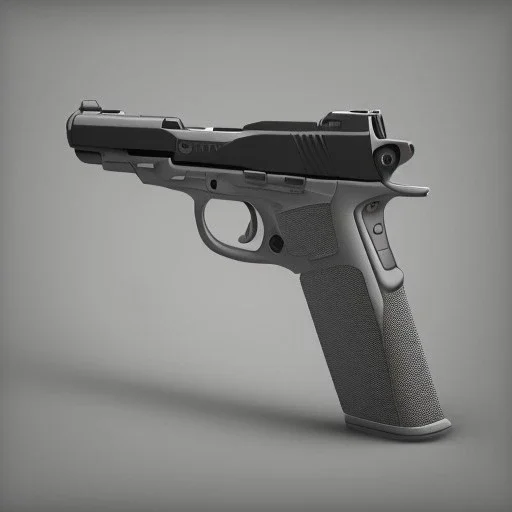 pistol, grey background