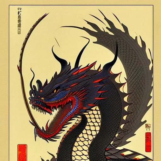 Ukiyo-e painting of a dragon