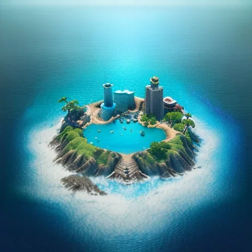 The Isometric Glass Tall Box Mini Model Little Real Island shape smooth Mixed Water Fall Under Ocean Sunshine Summer Background Blue Sea, The Last Of Us / Avatar, Octane Render / ZBrush, Cinematic, IMAX Film, Nikon D750, 16K, Autostereoscopy, Anthropomorphic, Golden Ratio, Geometry, Symmetric, Depth Of Field, Highly Detailed, Ultra Realistic, Beautiful Lighting, Halfrear Lighting, Soft Light, Candoluminescence, Cast Shadow, Reflective, Glow, Translucent, Normal Map, Carbonated --testp