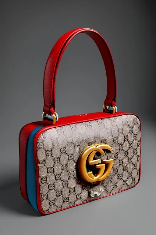 Gucci bag made by muppet face, Sesame Street style, retro style, photo studio, unreal engine 5, god lights, ray tracing, RTX, lumen lighting, ultra detail, volumetric lighting, 3d.