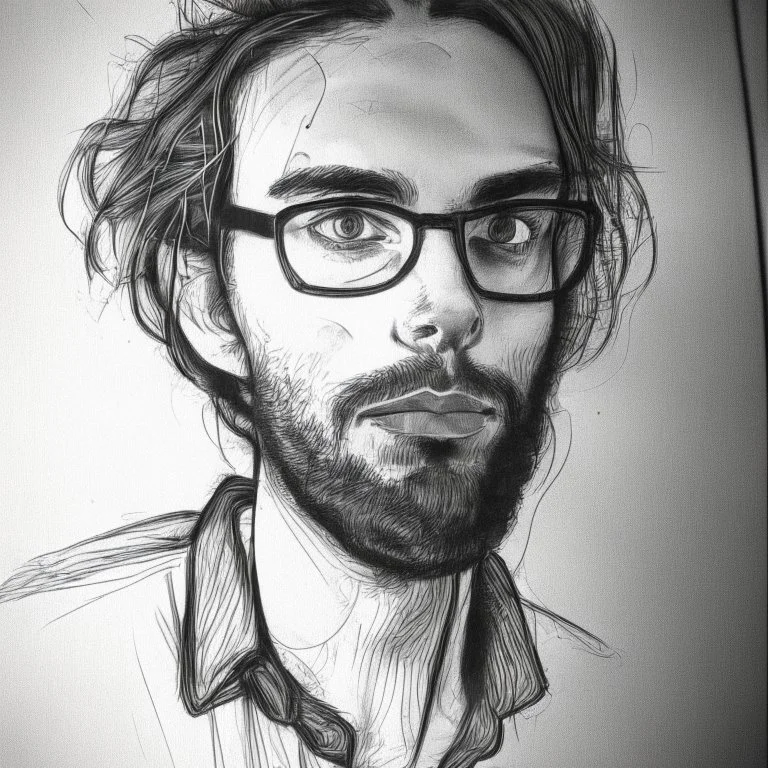 Portrait drawing of a creative artist