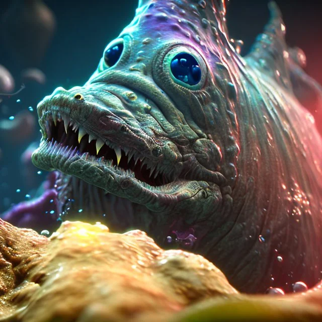 fluid ink angler fish creature, unreal engine 5, 8k resolution, photorealistic, ultra detailed