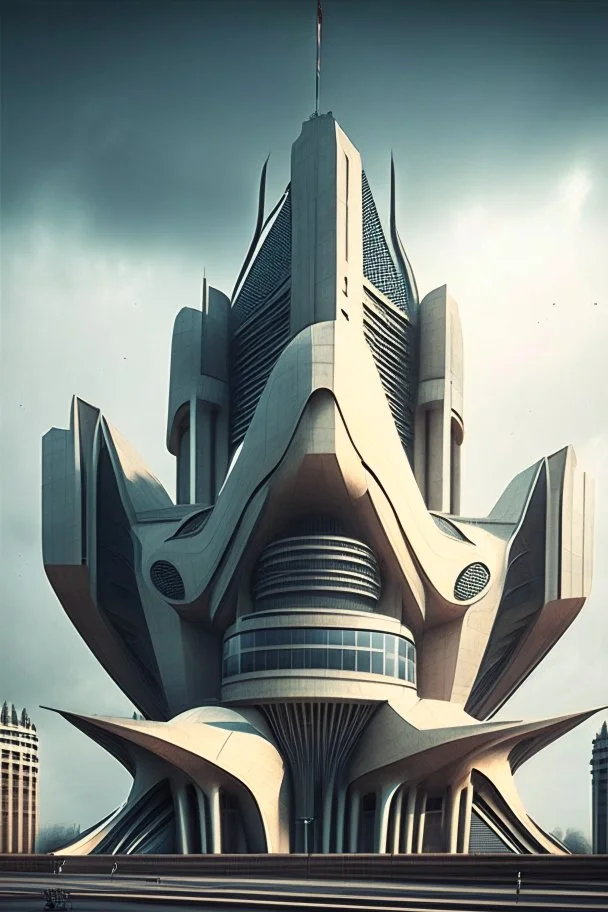 Futuristic Architecture of the building of central bank of a country