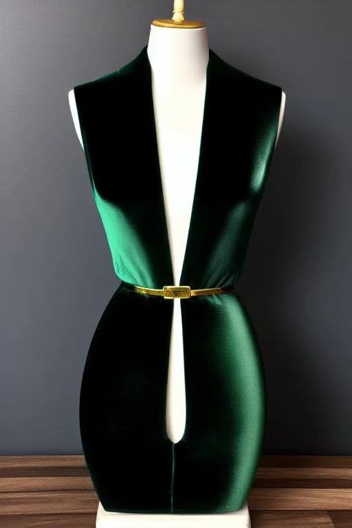 dark green velvet Necklace Mannequin Stand on a luxury table