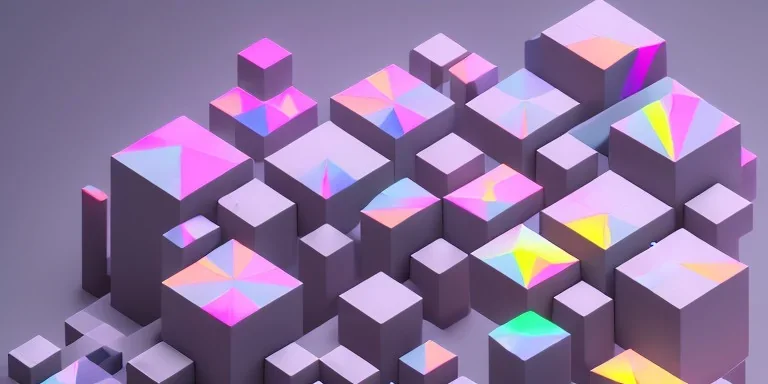 grey 3D colorful geometric installation, simplistic, studio lighting, C4D, 16k, Behance, Artstation, centered, top down camera, vibrant