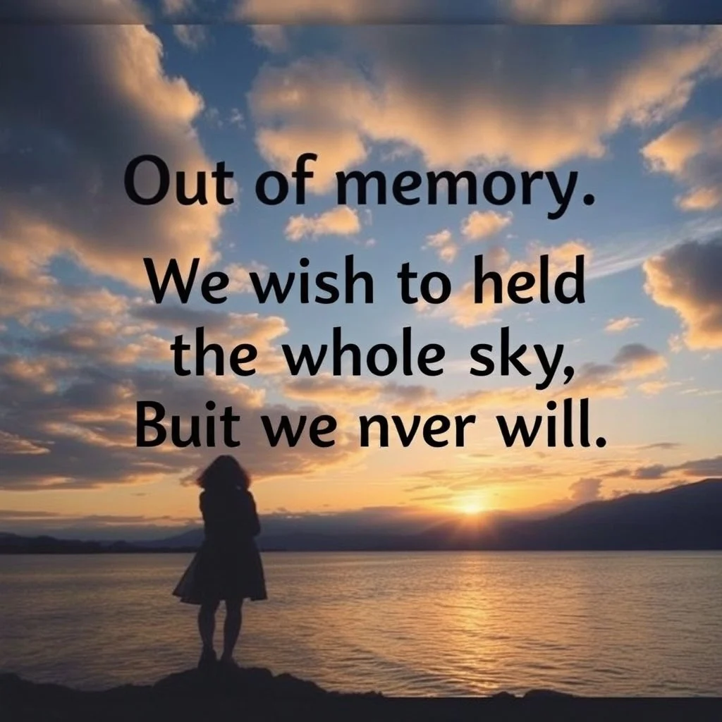 Out of memory. We wish to hold the whole sky, But we never will.