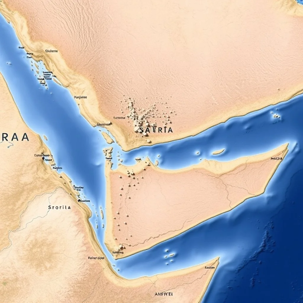 A map of the islands in the Sahara Gulf.