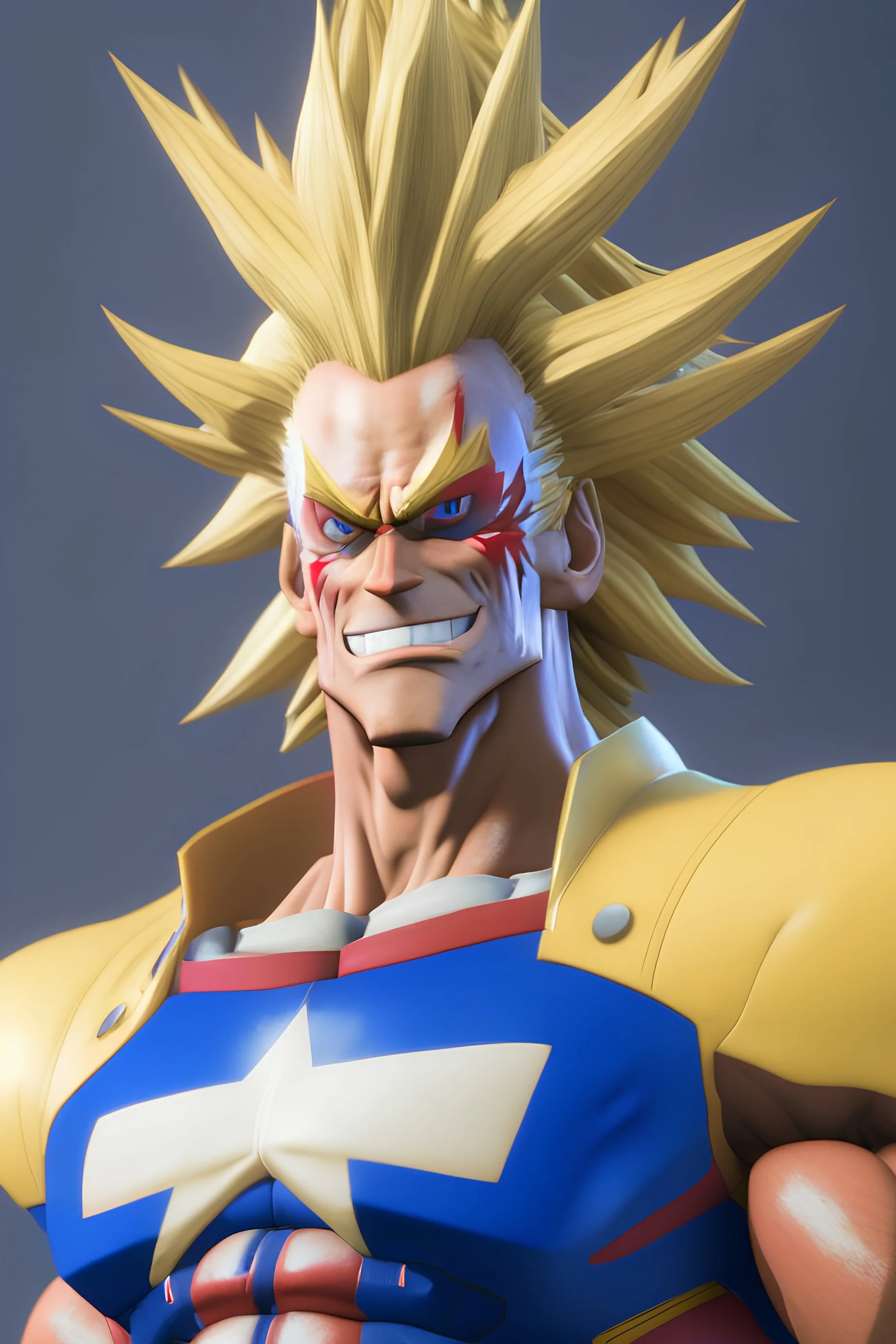 "All Might" from My hero academia as a real person, octane render