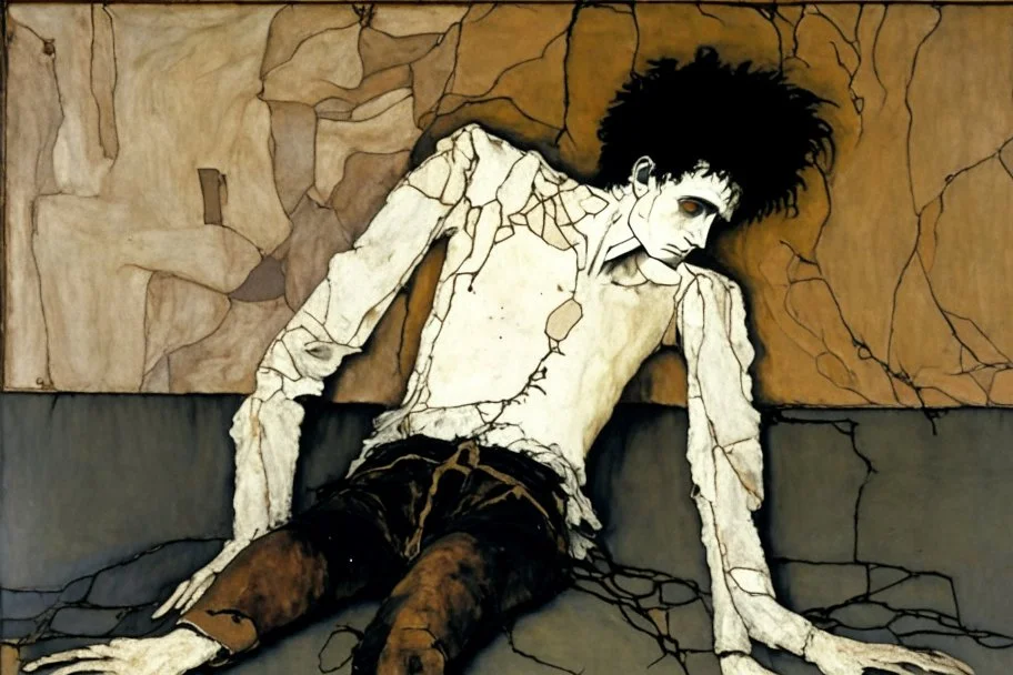 painting of a figure with the life-filled void of an empty existence, egon schiele masterpiece