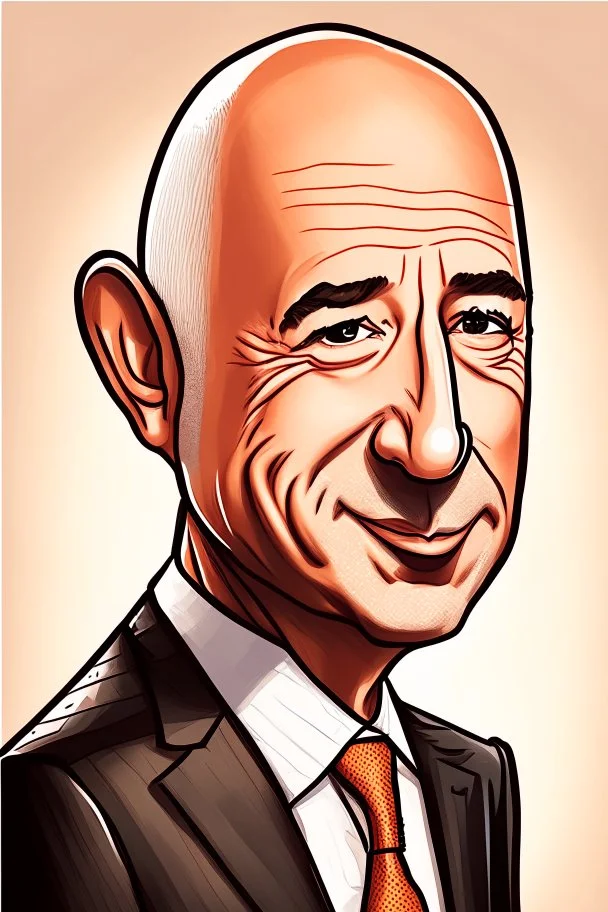 Jeff Bezos American businessman , cartoon 2d