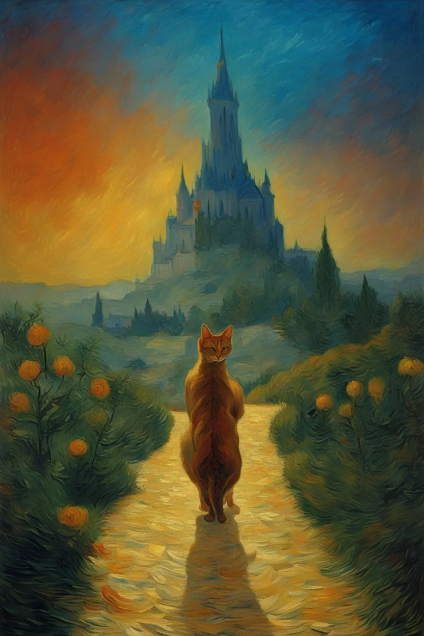 Portrait of a cat by Van Gogh