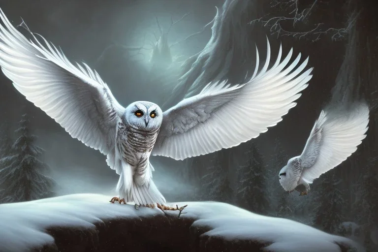 snow OWL wings attack